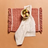 "Kora Off White Recycled Silk Cotton Handloom Napkin" - Napkins in white by Anjali Purohit