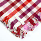 "Noel Plaid Handwoven Cotton Party Napkins, Set of 4" - Napkins in red by Archive New York