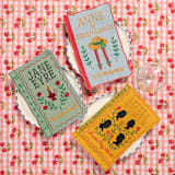 "Literary Heroines Books Embroidered Cocktail Napkins, Set of 4" - Napkins in multicolorassorted-colors by Inner Child