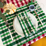 "Josefina Plaid Handwoven Cotton Napkins, Set of 4" - Napkins in green by Archive New York