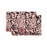 "Hummus Floral Cotton Table Napkin ( set of 4 )" - Napkins in black by Anjali Purohit