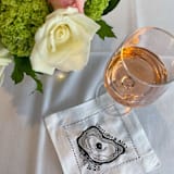 "Embroidered Linen Oyster Cocktail Napkins, Set of 4" - Napkins in white by Ashley Myers
