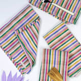 "Valentina Rainbow Striped Handwoven Cotton Napkins, Set of 4" - Napkins in multicolor by Archive New York