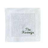"Custom Name Embroidered Cocktail Napkins" - Napkins in white by Virginia Marcello