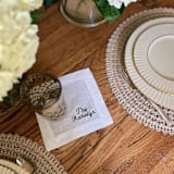 "Custom Name Embroidered Cocktail Napkins" - Napkins in white by Virginia Marcello