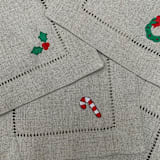 "Christmas Icon Cocktail Napkins - Set of 4" - Napkins in natural by Virginia Marcello