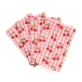 "Cherry Blockprint Napkins in Red Gingham, Set of 4" - Napkins in red by Michelle Pham