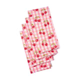 "Cherry Blockprint Napkins in Red Gingham, Set of 4" - Napkins in red by Michelle Pham