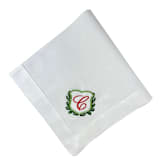 "Custom Monogram Crest Dinner Napkin" - Napkins in white by Virginia Marcello