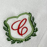 "Custom Monogram Crest Dinner Napkin" - Napkins in white by Virginia Marcello
