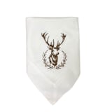 "Dinner Napkin with Embroidered Deer Stag Wreath" - Napkins in brown by Virginia Marcello