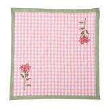 "Dahlia Gingham Blockprint Napkins, Set of 4" - Napkins in pink by Inner Child