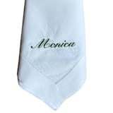 "Custom Name-Embroidered Dinner Napkins" - Napkins in black by Virginia Marcello