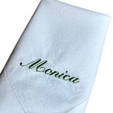 "Custom Name-Embroidered Dinner Napkins" - Napkins in black by Virginia Marcello