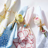 "Hydrangea dinner napkins, blue, set of two" - Napkins in blue by Joanna Buchanan