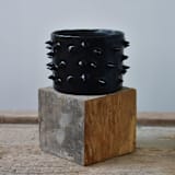 "Spikes Black Ceramic Handmade Planter" - Planters in black by OWO Cerámica
