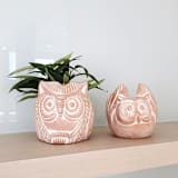 "Handmade Terracotta Pot - Horned Owl" - Planters in natural by KORISSA