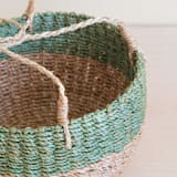 "Natural + Sage Round Hanging Planter" - Planters in green by LIKHA
