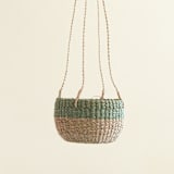 "Natural + Sage Round Hanging Planter" - Planters in green by LIKHA