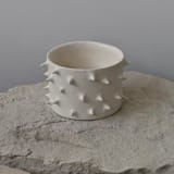 "Spikes White Ceramic Handmade Plant Pot" - Planters in beige by OWO Cerámica