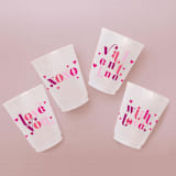 "Valentine Frosted Plastic Cups, Pack of 12" - Paper and Plastic Cups in multicolor by ForYourParty