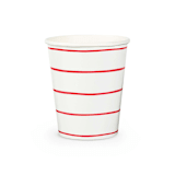 "Candy Apple Frenchie Stripes 9 oz Cups - Pack of 8" - Paper and Plastic Cups in brown by Jollity and Co