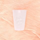 "Kitschy Cocktail Hour Floral Frame Frosted Plastic Cup, set of 50" - Paper and Plastic Cups in natural by ForYourParty