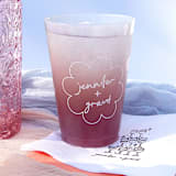 "Kitschy Cocktail Hour Floral Frame Frosted Plastic Cup, set of 50" - Paper and Plastic Cups in natural by ForYourParty