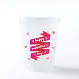 "Valentine Banner Frosted Plastic Cups, Pack of 12" - Paper and Plastic Cups in multicolor by ForYourParty