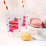 "Valentine Banner Frosted Plastic Cups, Pack of 12" - Paper and Plastic Cups in multicolor by ForYourParty