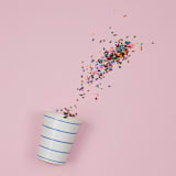 "Cobalt Frenchie Stripes 9 oz Cups - Pack of 8" - Paper and Plastic Cups in pink by Jollity and Co