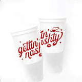 "Gettin' Nashty Cup Pack, Plastic Stadium Cup, Pack of 12" - Paper and Plastic Cups in white by ForYourParty