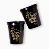 "Vegas Before Vows Cup Pack, Plastic Stadium Cup, Pack of 12" - Paper and Plastic Cups in black by ForYourParty
