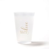 "All You Need Is Love Cup Pack, Frosted Plastic Cup, Pack of 8" - Paper and Plastic Cups in beige by ForYourParty