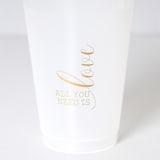 "All You Need Is Love Cup Pack, Frosted Plastic Cup, Pack of 8" - Paper and Plastic Cups in beige by ForYourParty