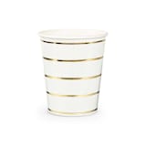 "Gold Metallic Frenchie Stripes 9 oz Cups - Pack of 8" - Paper and Plastic Cups in clear by Jollity and Co