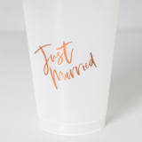 "Just Married Cup Pack, Frosted Plastic Cup, Pack of 8" - Paper and Plastic Cups in beige by ForYourParty