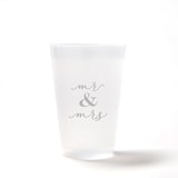 "Classic Mr. and Mrs. Cup Pack, Frosted Plastic Cup, Pack of 8" - Paper and Plastic Cups in beige by ForYourParty