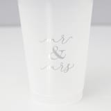 "Classic Mr. and Mrs. Cup Pack, Frosted Plastic Cup, Pack of 8" - Paper and Plastic Cups in beige by ForYourParty