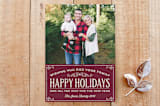 "Holiday Sign" - Stationery in Burgundy by Johanna Phillips Huuva - Front