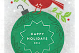 "Christmas Cardinal" - Stationery in Evergreen by Jessica Ogden - Close-Up