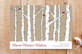 "Warm Winter Woods" - Stationery in Cardinal by Three Wings North - Front