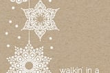"White Winter Wonderland" - Stationery in Kraft Paper by Three Wings North - Close-Up