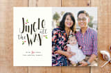 "Jingle All the Way Holiday Photo Card" - Stationery in Cocoa by Three Kisses Studio - Front