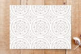 "Ornate Corners Save the Date" - Stationery in Pearl by Amber Barkley - Back of Card