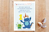 "Monsters Allowed Invitation" - Stationery in Monster Blue by Loree Mayer - Front
