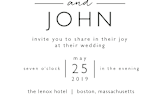 "Skyline Boston Wedding Invitation" - Stationery in Magenta by Laura Condouris - Close-Up