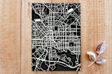 "Skyline Baltimore" - Stationery in Magenta by Laura Condouris - Back of Card