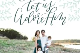 "O Come Let Us Adore" - Stationery in Deep Spruce by Carolyn Kach - Close-Up