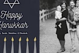 "Happy Hanukkah Star" - Stationery in Navy by Elky Ink - Close-Up